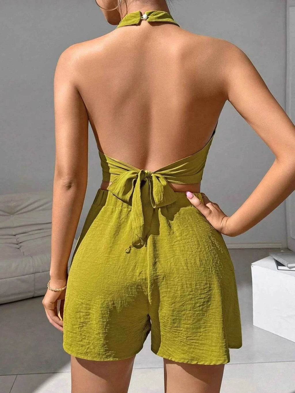 Two-piece Set Women's Solid Color Tee & short, Casual Fashion Cozy Set for Daily Outdoor Wear, Ladies Clothes for Spring Fall