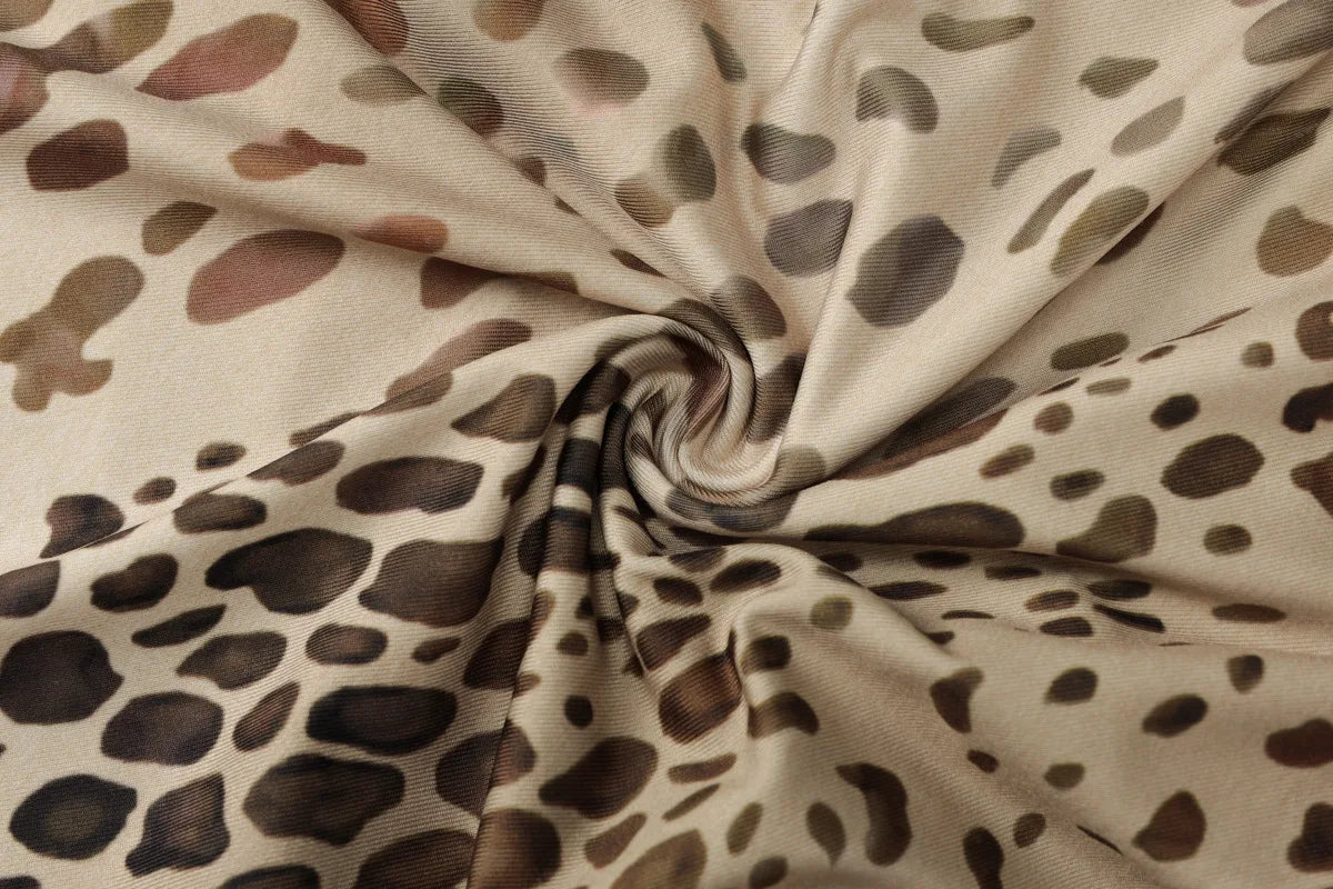 Damen Leopard Neckholder Maxi Kleid mit Bandage