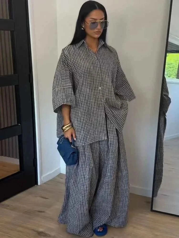 Karo Blazer-Hosen Set