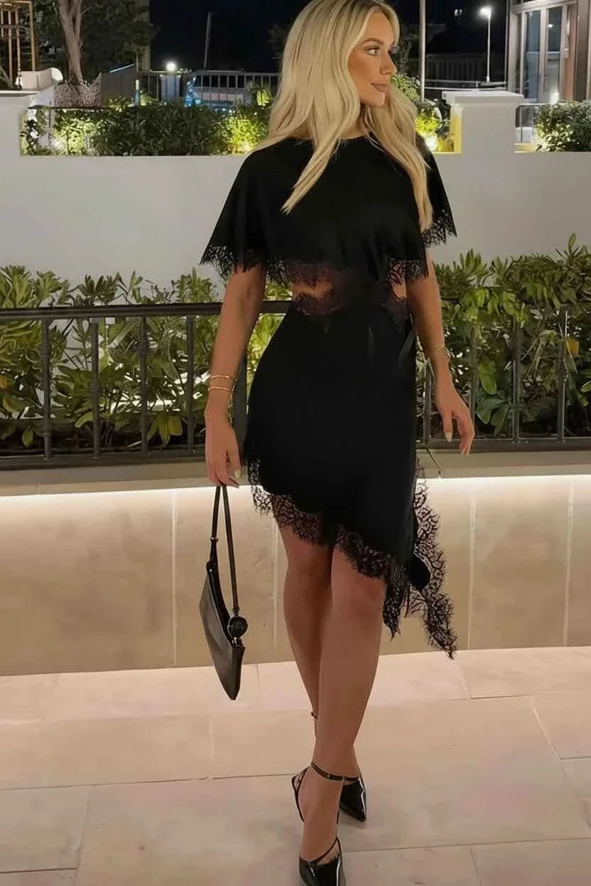 Satin-Kleid Asymmetrisch - JWANOFFIZIELL