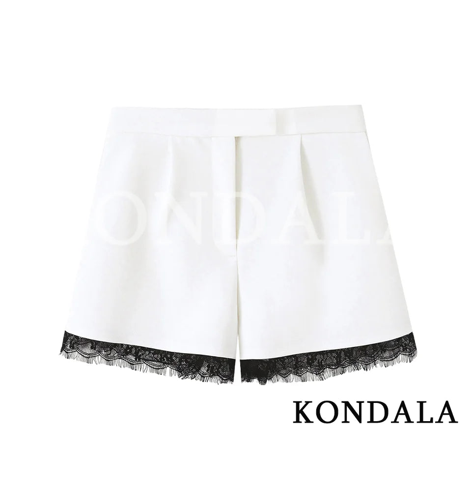 Elegantes Spitzen-Blazer-Set – Kurzer Blazer & Shorts | Business & Party Look