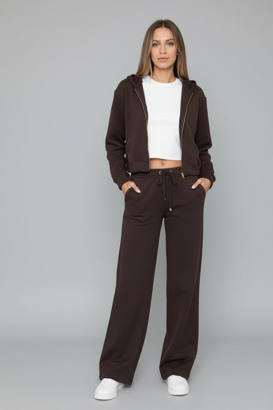 KONDALA Piloten-Jacken-Set Damen – Hoodie Jacke & Hose mit Kordelzug Herbst/Frühling