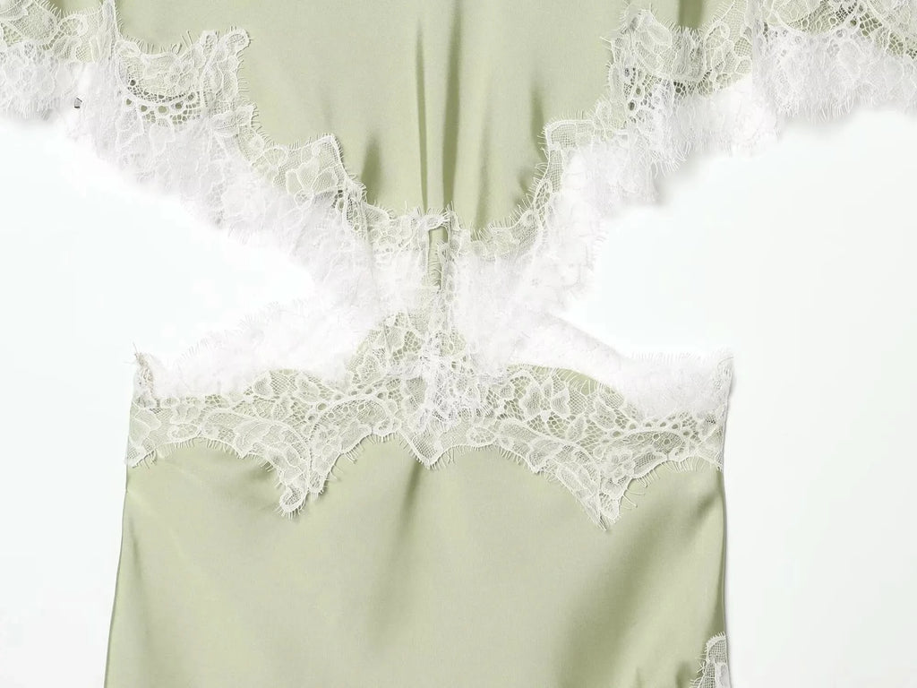 Spitzen Cape-Ärmel Kleid