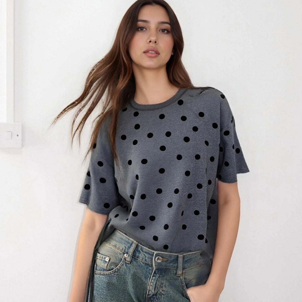 Vintage Dots-Print Shirt Loose Fit - JWANOFFIZIELL