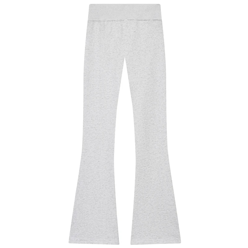 Trendige Fleece Flared-Hose mit Hohem Bund – Weiche Ausgestellte Freizeithose