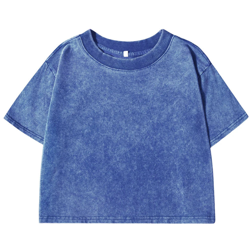 Washed Baumwoll Crop-Shirt Y2K - JWANOFFIZIELL