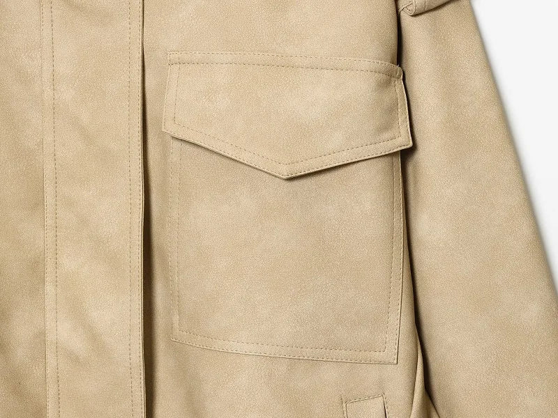 Veloursleder-Bomberjacke Oversize - JWANOFFIZIELL