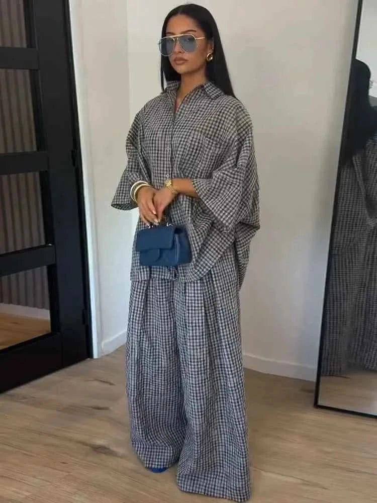 Karo Blazer-Hosen Set