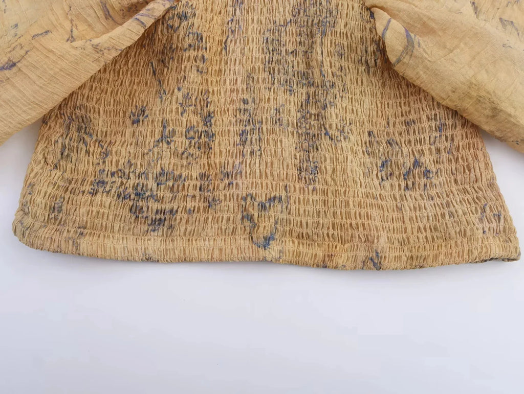 Boho Batik-Bluse mit V-Ausschnitt - JWANOFFIZIELL