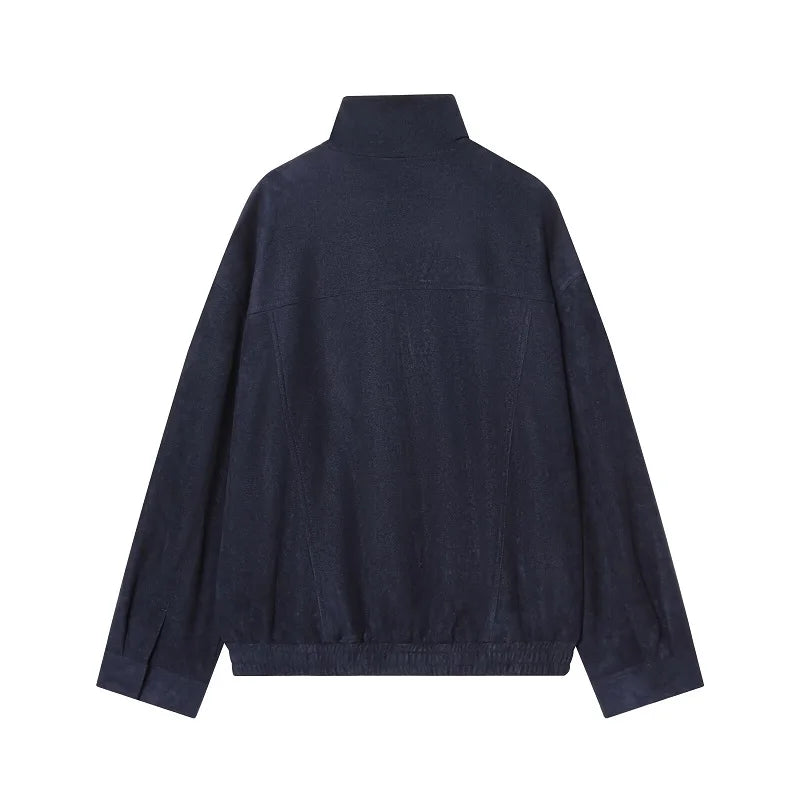 Veloursleder-Bomberjacke Oversize - JWANOFFIZIELL