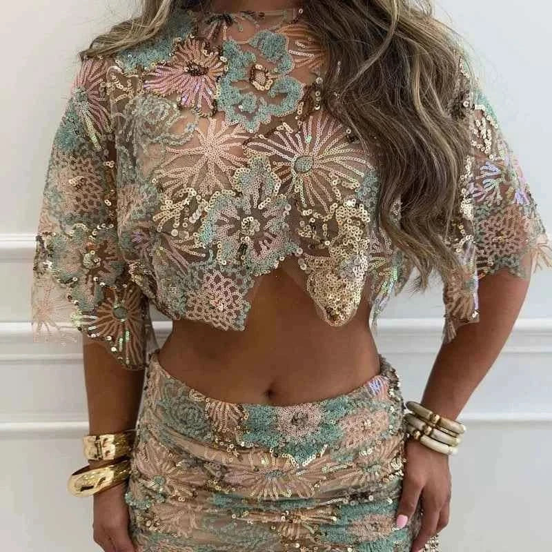 Pailletten Crop-Set - JWANOFFIZIELL