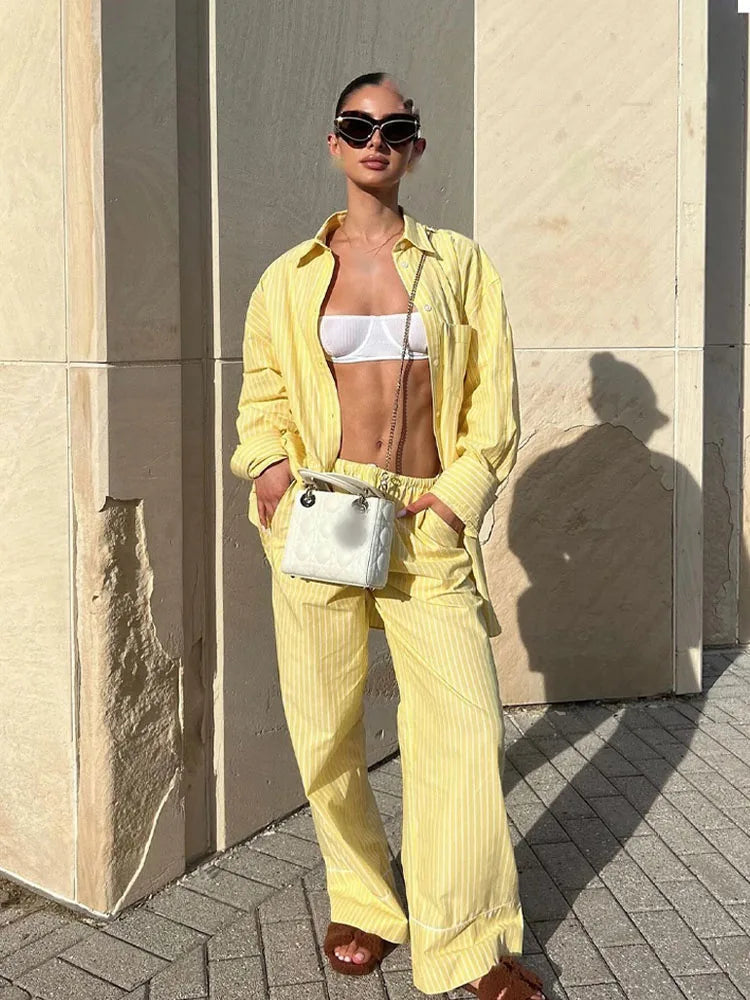 Streifen-Hemd & High-Waist Hose Set - JWANOFFIZIELL