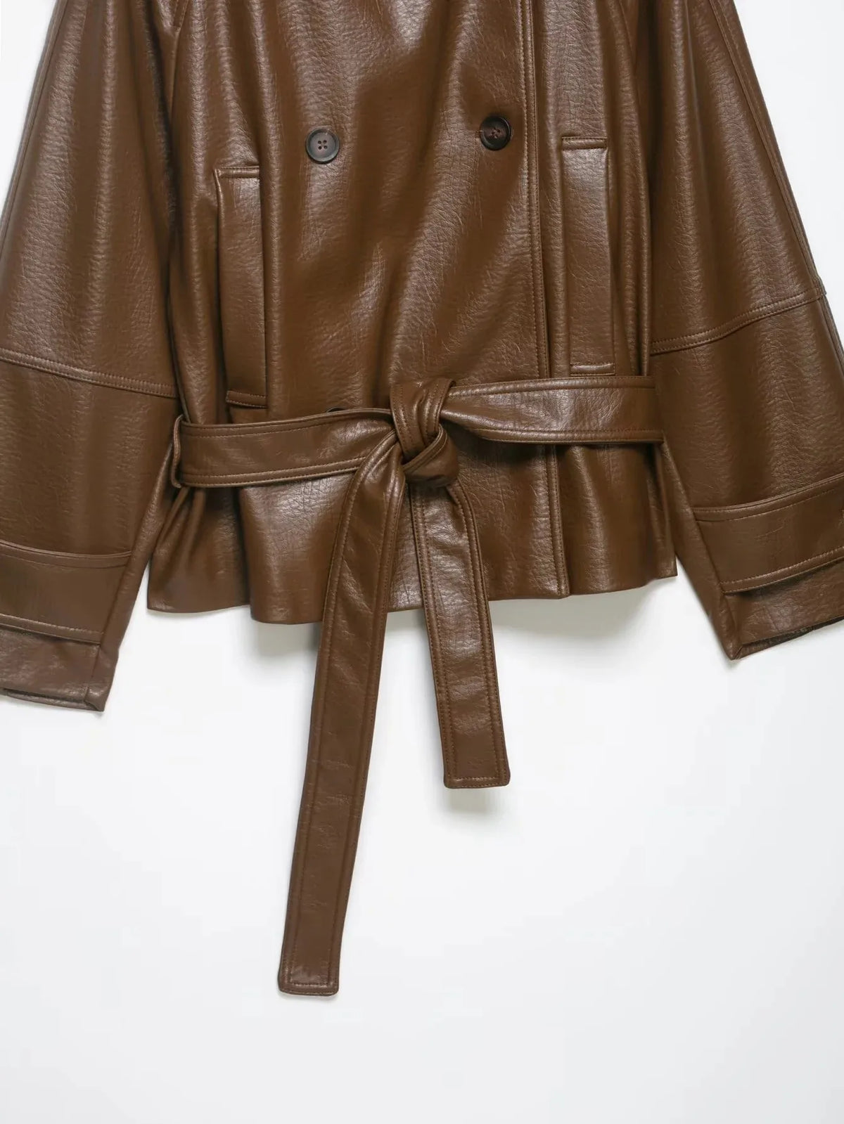 Kunstleder-Trenchcoat mit Gürtel - JWANOFFIZIELL