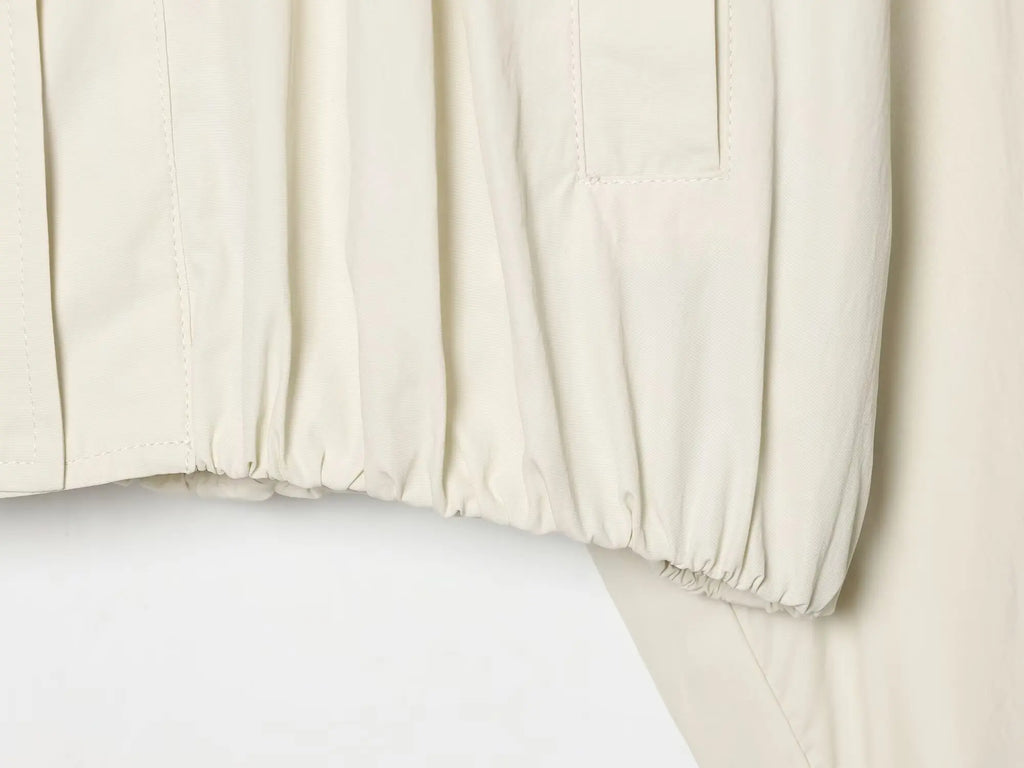 Cropped Jacke Stehkragen Elfenbein - JWANOFFIZIELL