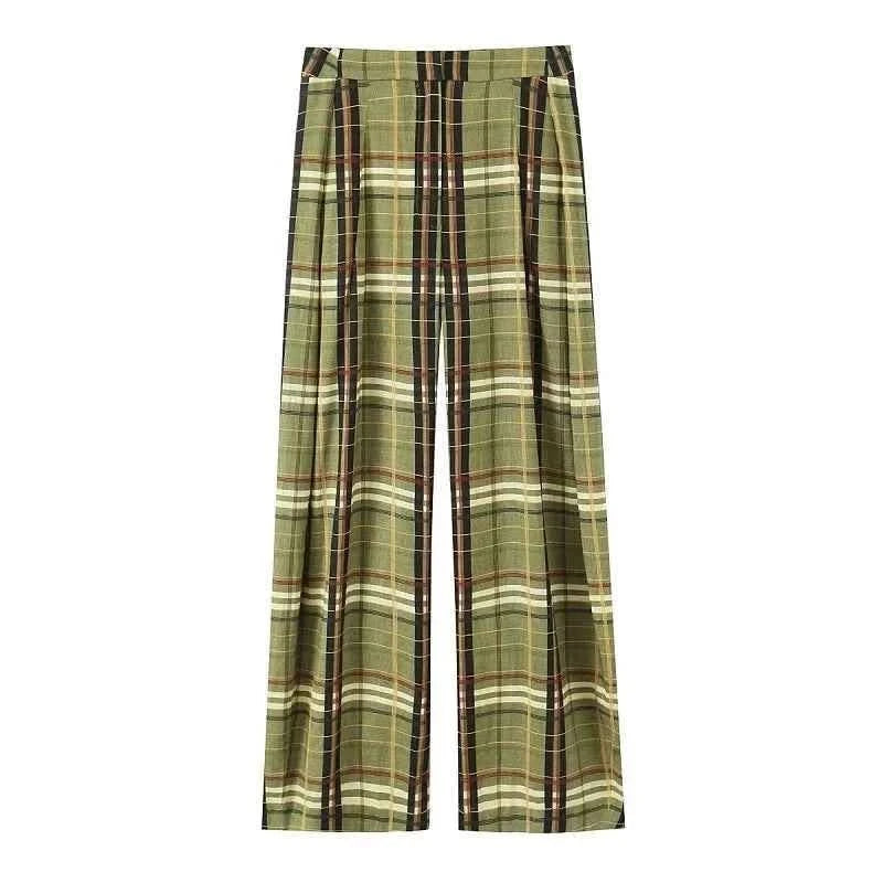 Karierte Wide-Leg Hose Kariert - JWANOFFIZIELL