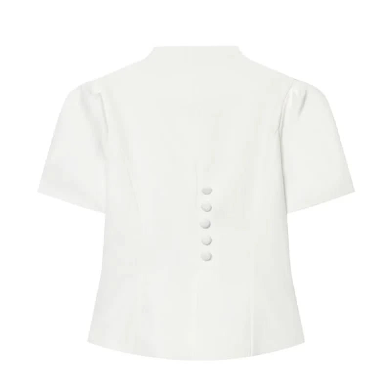 Puffärmel Spitzen-Blazer