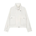 Cropped Jacke Stehkragen Weiß - JWANOFFIZIELL