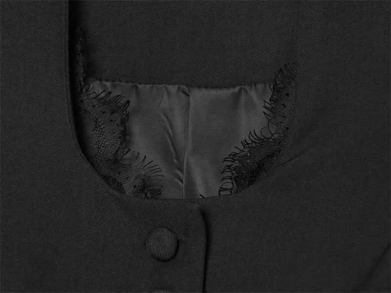 Puffärmel Spitzen-Blazer