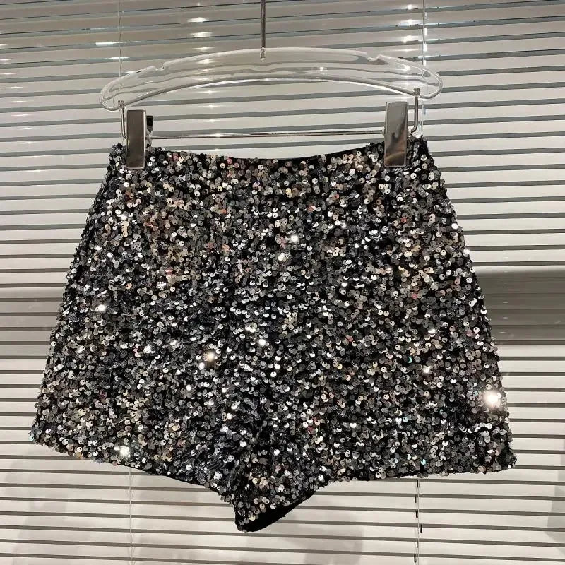 Pailletten-Samt Shorts Glänzend - JWANOFFIZIELL