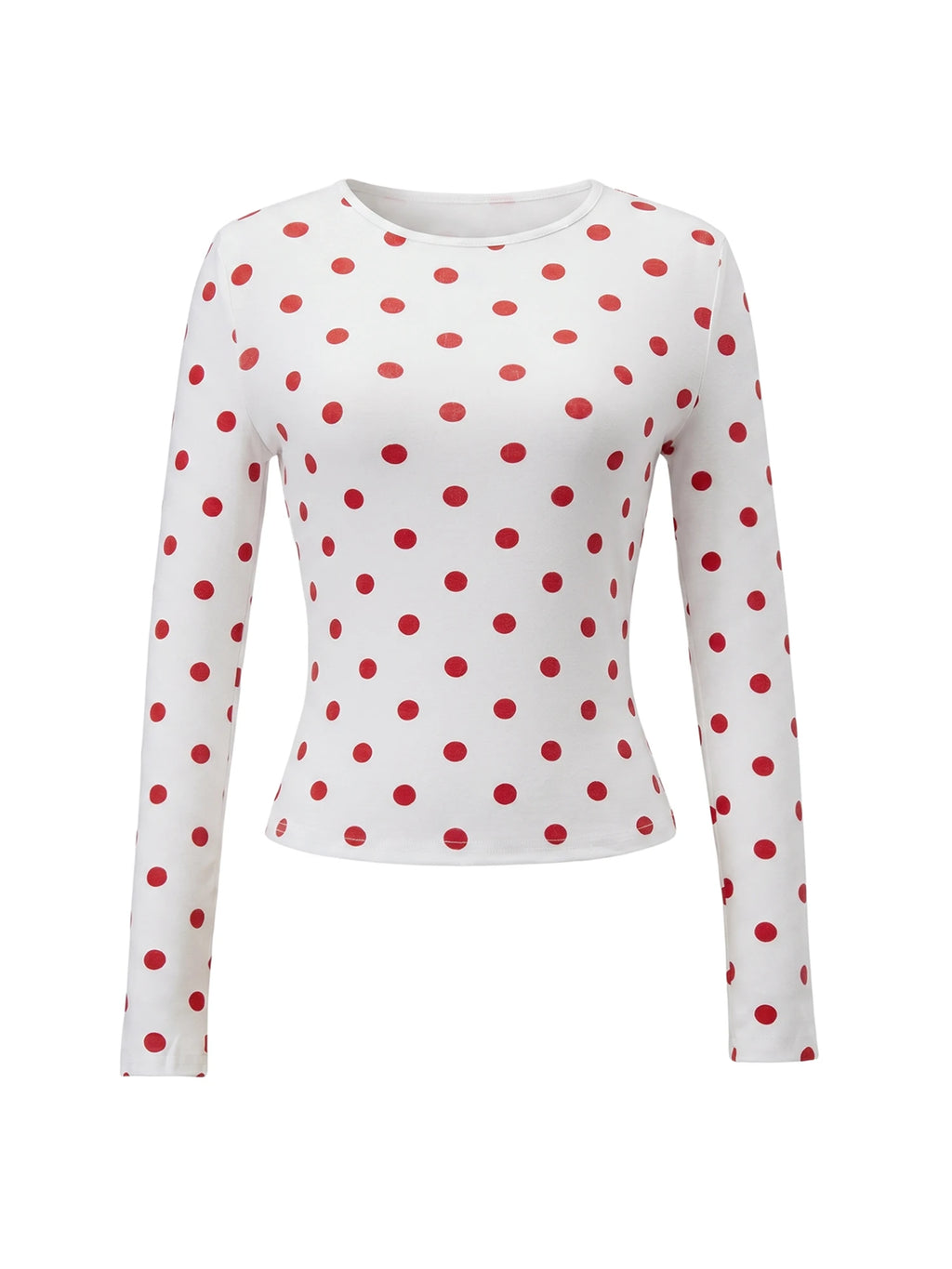 Punkte-Print Langarmshirt Slim Fit - JWANOFFIZIELL