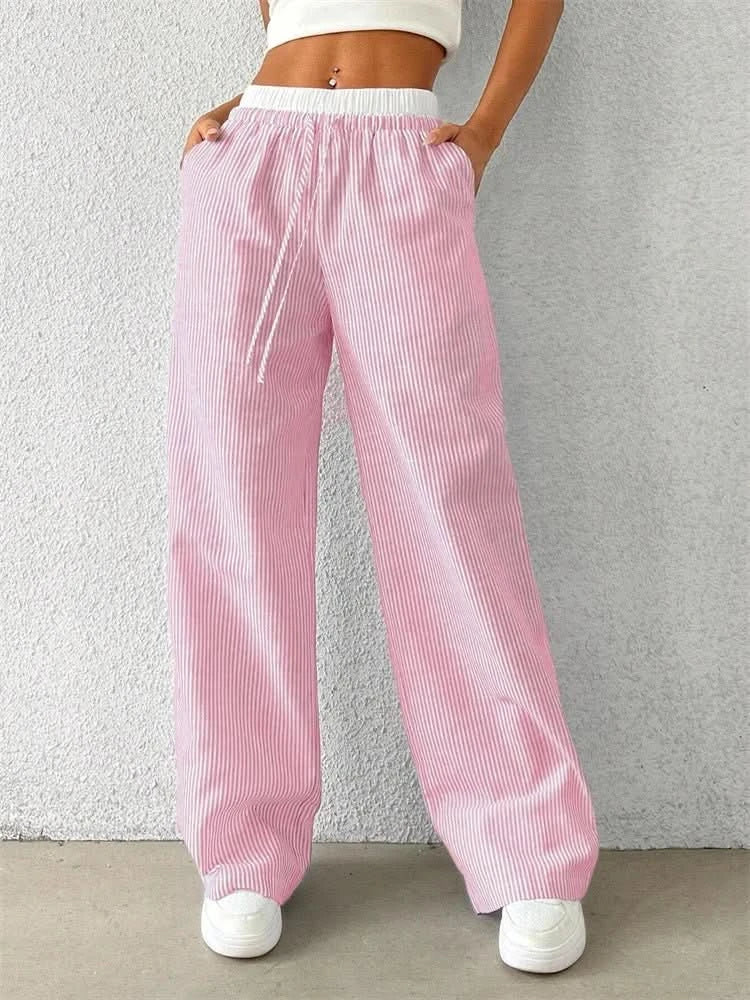 Gestreifte Wide-Leg Hose - JWANOFFIZIELL