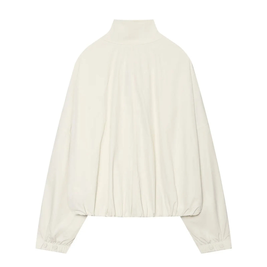Cropped Jacke Stehkragen Elfenbein - JWANOFFIZIELL