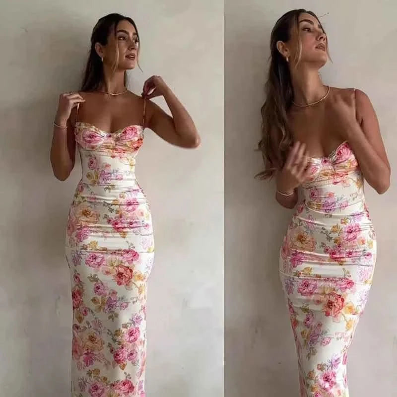 Blumen Träger Mini Kleid - JWANOFFIZIELL