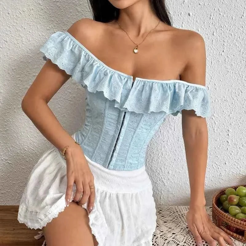 Rüschen Lace-up Top