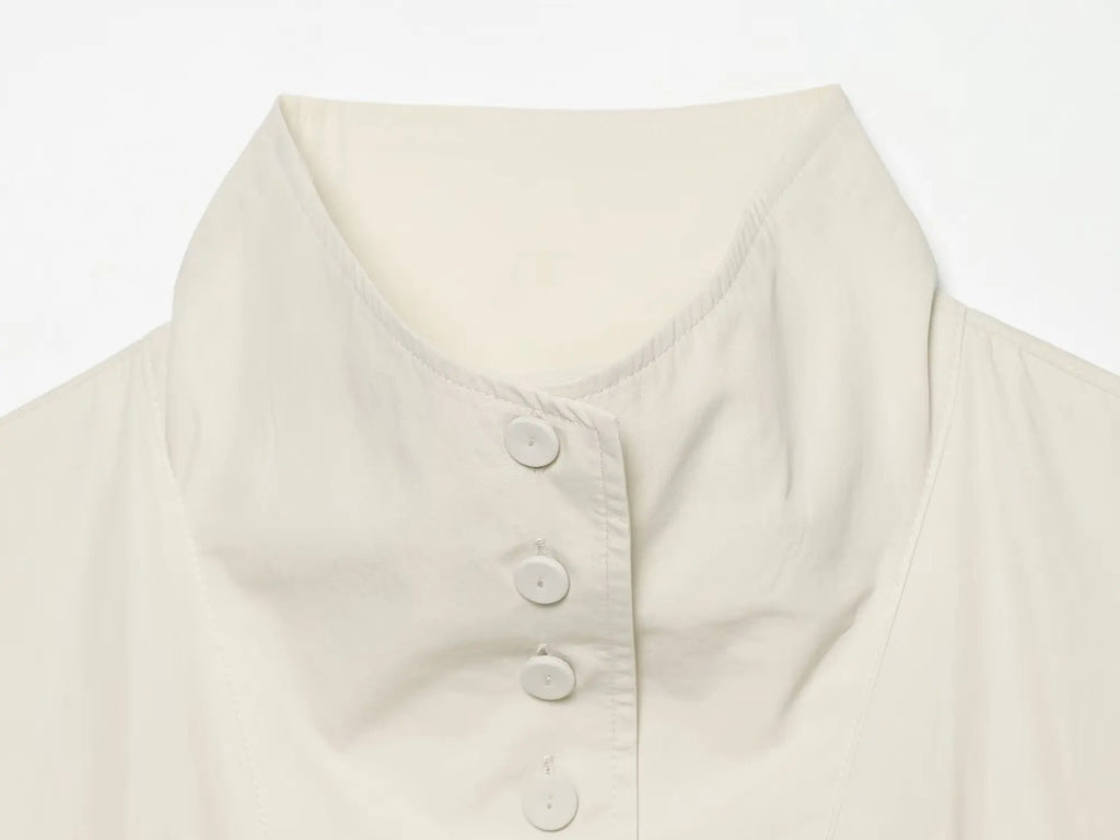 Cropped Jacke Stehkragen Elfenbein - JWANOFFIZIELL