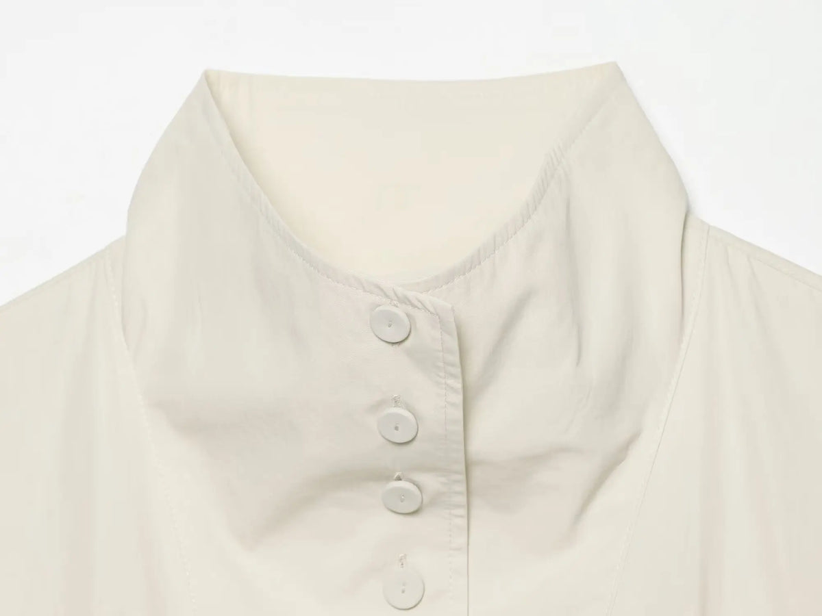 Cropped Jacke Stehkragen Elfenbein - JWANOFFIZIELL