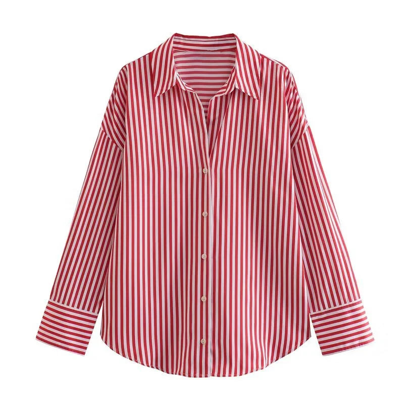 Lässiges Streifenhemd im Loose-Fit – Stylisches Langarm-Popeline-Shirt