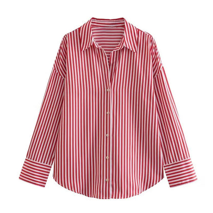 Lässiges Streifenhemd im Loose-Fit – Stylisches Langarm-Popeline-Shirt
