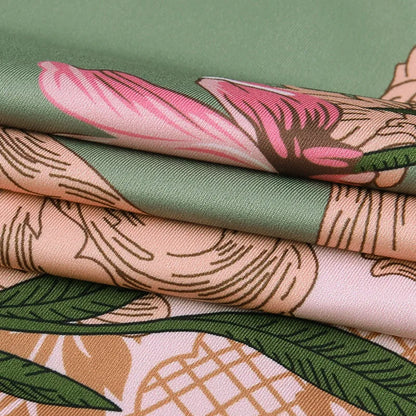 Damen Trägerkleid V-Ausschnitt Bedruckt Rückenfrei Sommerkleid