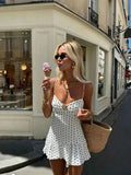 Polka Dot Mini Kleid in Weiß - JWANOFFIZIELL