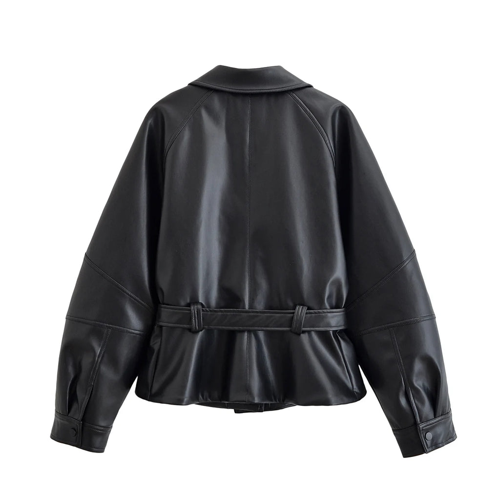 Kunstleder-Trenchcoat Vintage Motorrad - JWANOFFIZIELL