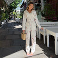 Spitzen-Patchwork Jumpsuit mit Print - JWANOFFIZIELL