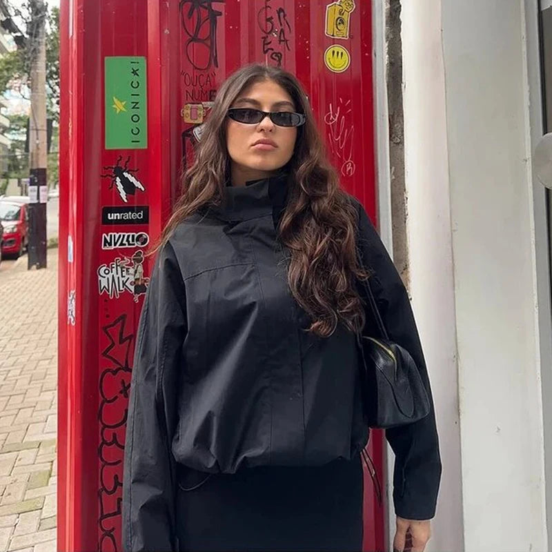 Windjacke Cropped Schwarz - JWANOFFIZIELL