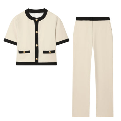 Eleganter Hosenanzug in Elfenbein – Zweiteiliges Blazer & Hose Set für Business & Events