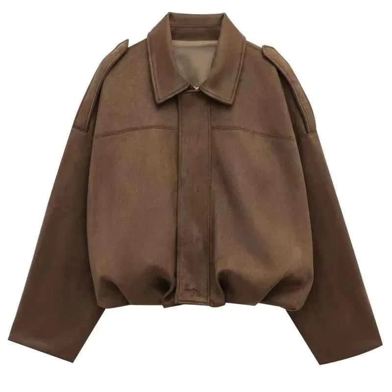 Bomber Jacke Wildleder in Khaki - JWANOFFIZIELL