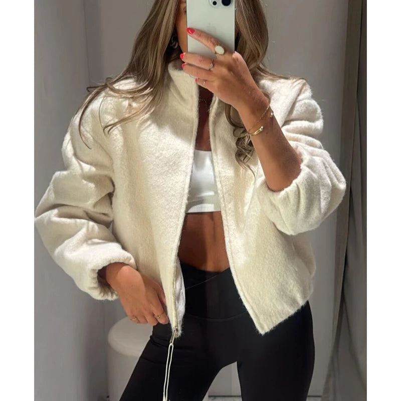 Plüsch-Bomberjacke Varsity - JWANOFFIZIELL