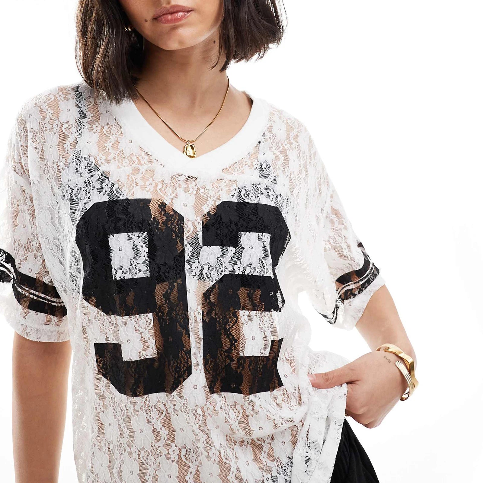 Spitzen Football-Shirt Nummern-Print - JWANOFFIZIELL