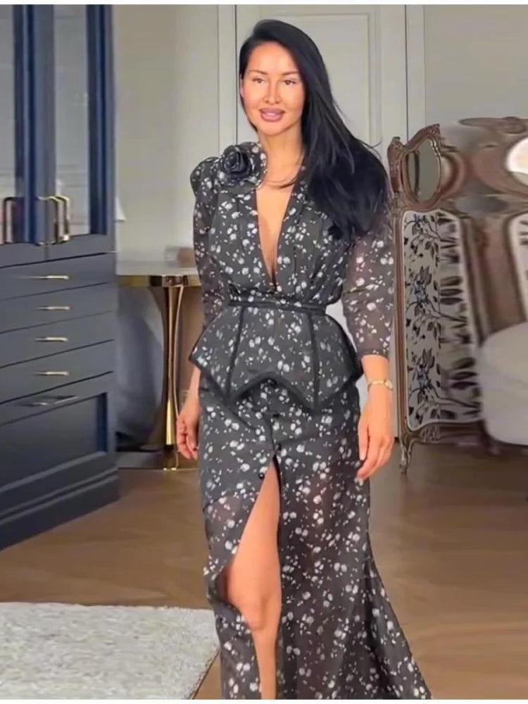 Chiffon-Maxikleid Blumenprint - JWANOFFIZIELL
