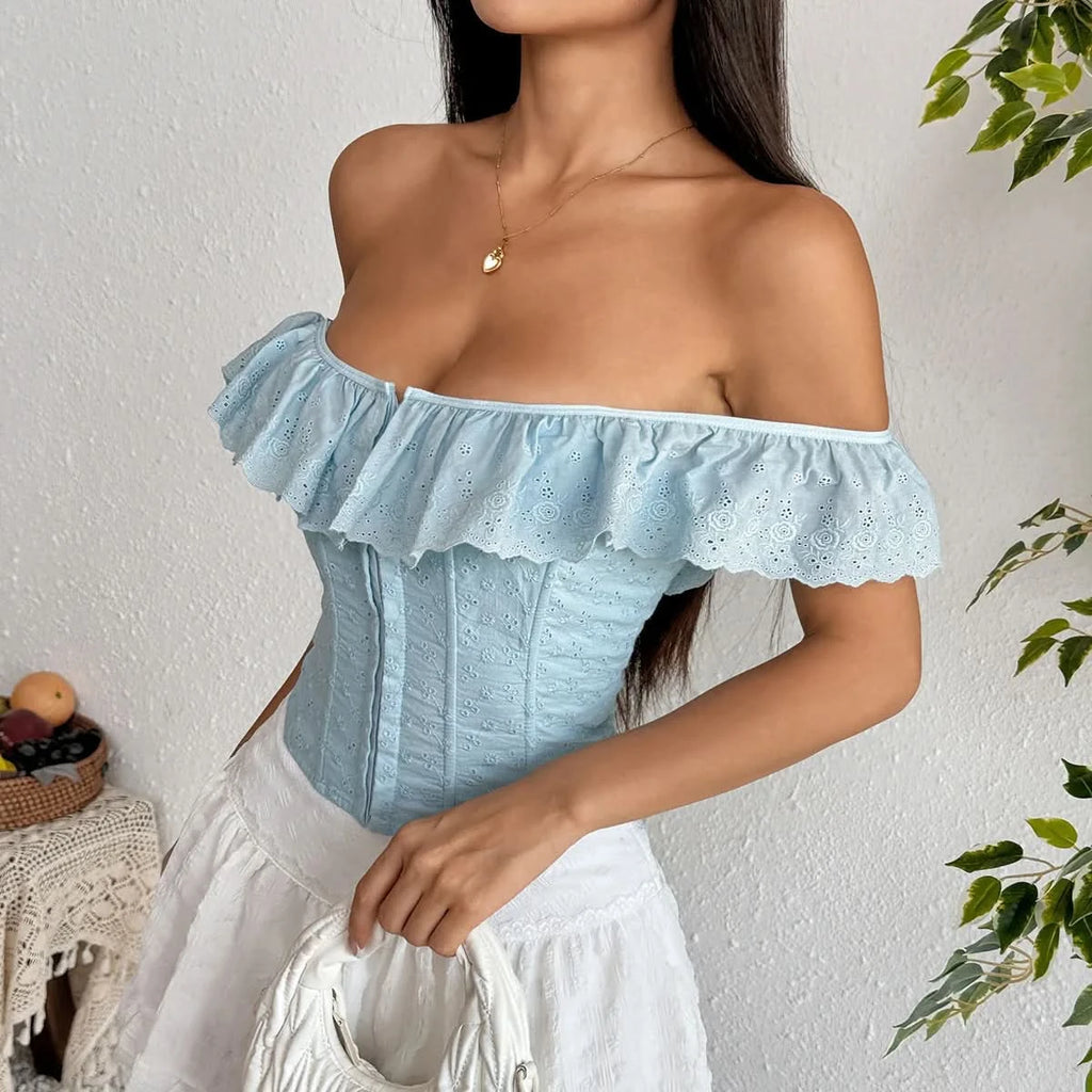 Rüschen Lace-up Top