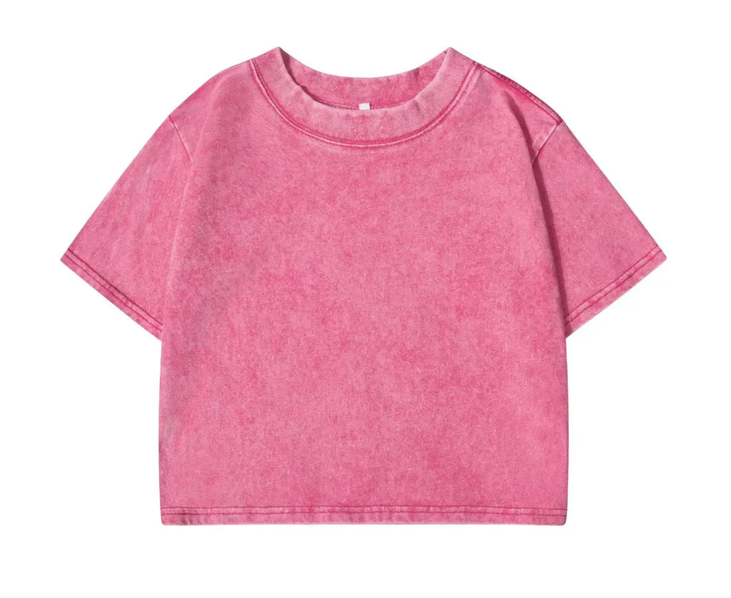 Washed Baumwoll Crop-Shirt Y2K - JWANOFFIZIELL