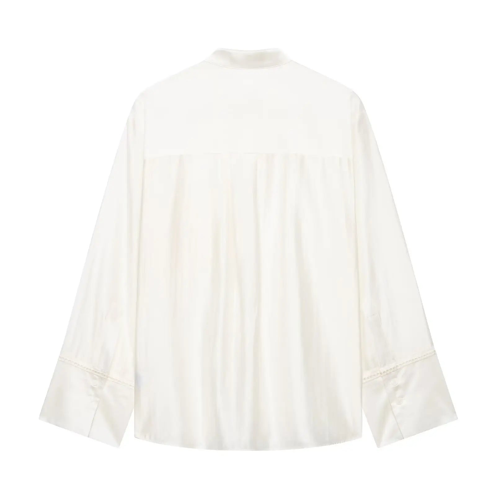 Bestickte Satin-Bluse mit Stehkragen - JWANOFFIZIELL