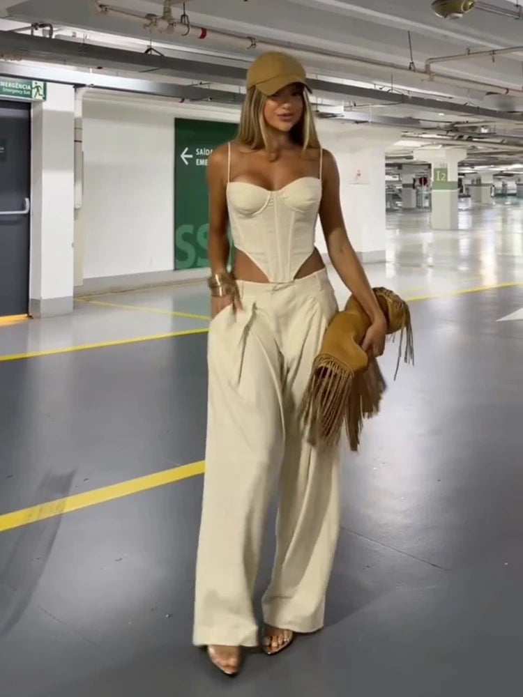 Neckholder-Top & Plissee-Hose Set - JWANOFFIZIELL
