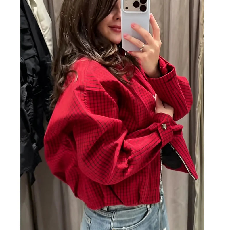 Cropped Bomberjacke Rot - JWANOFFIZIELL