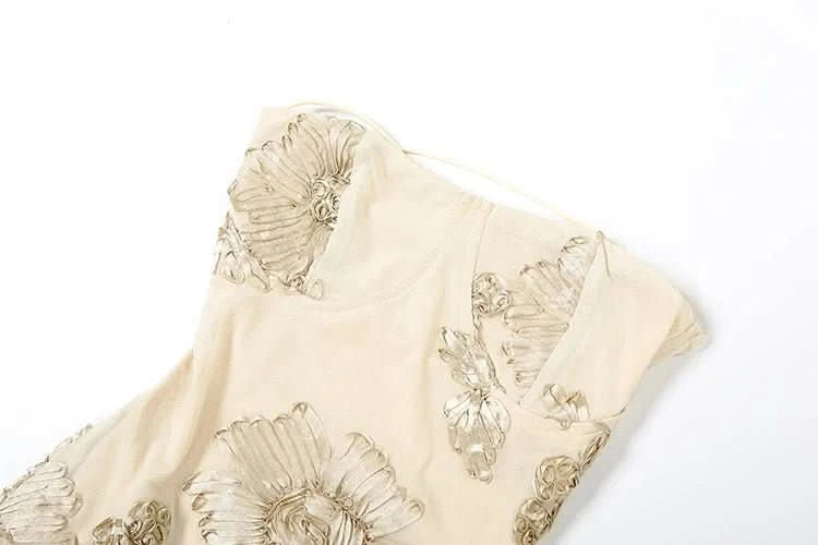 Blumen-Stickerei Maxikleid - JWANOFFIZIELL