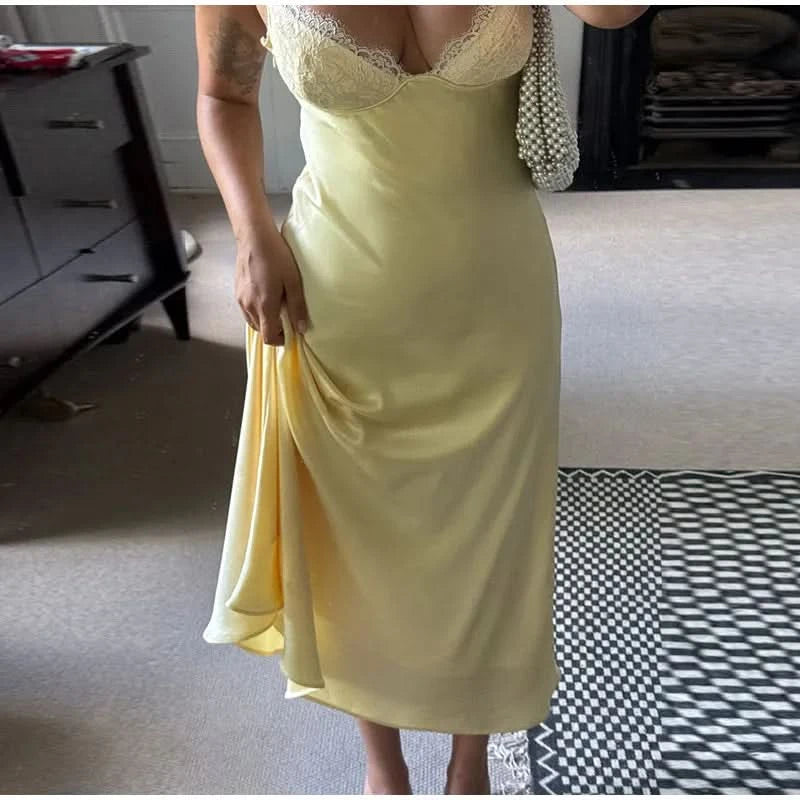Spitzen Rückenfrei Kleid