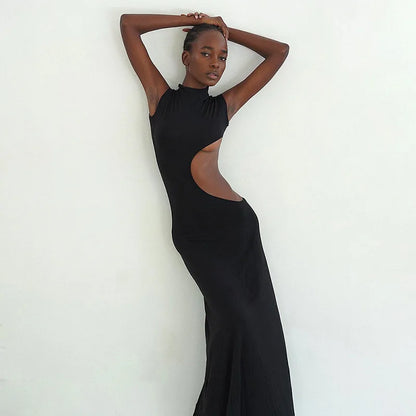 Damen Sexy Cut-Out Maxi Kleid